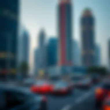 Business district during a holiday week in Dubai