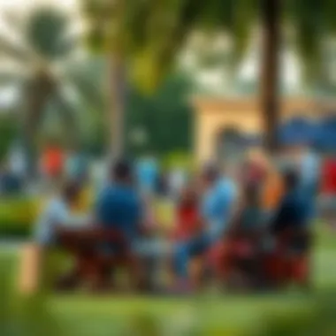 Public parks filled with families enjoying a holiday