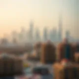 Scenic view of Dubai skyline with residential buildings