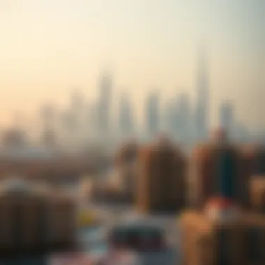 Scenic view of Dubai skyline with residential buildings
