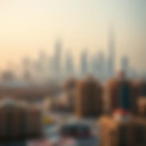 Scenic view of Dubai skyline with residential buildings