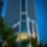 Architectural detail of the ADCB Building showcasing its unique design elements