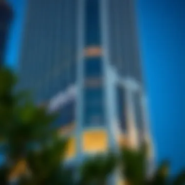 Architectural detail of the ADCB Building showcasing its unique design elements