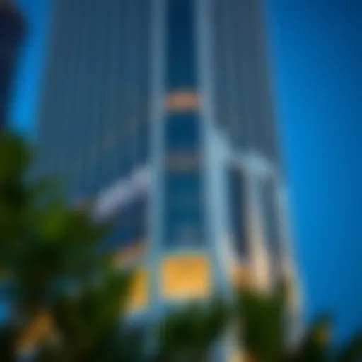 Architectural detail of the ADCB Building showcasing its unique design elements