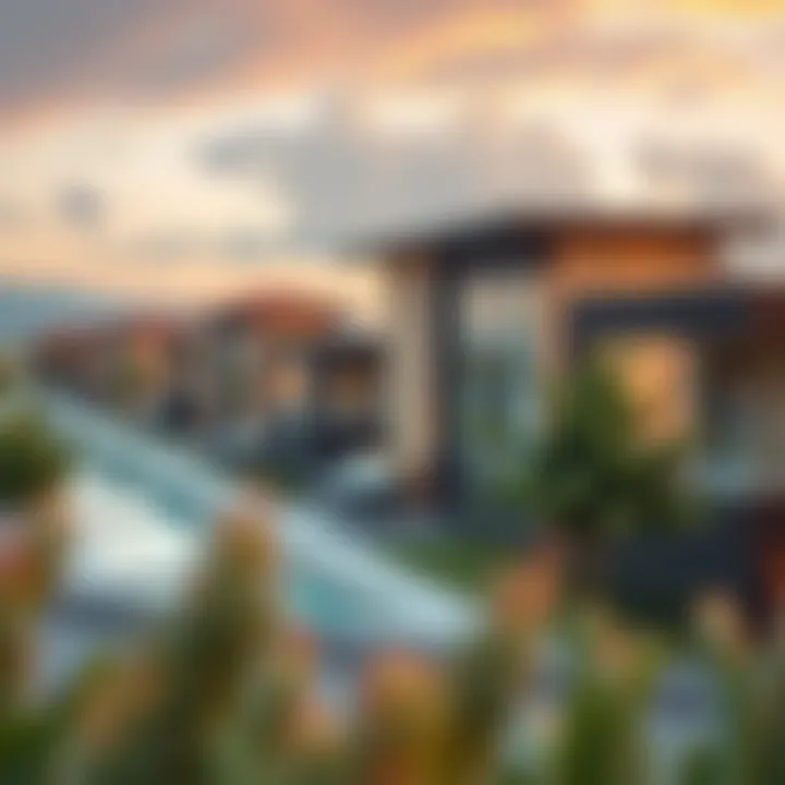 Scenic view of Akoya Oxygen community showcasing modern architecture