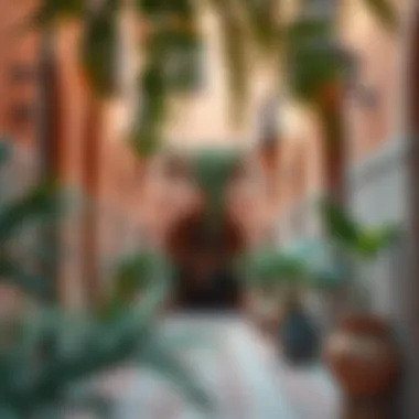 Artistic view of Al Bastakiya's vibrant courtyards and colors