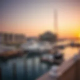 Breathtaking view of Al Maya Marina at sunset