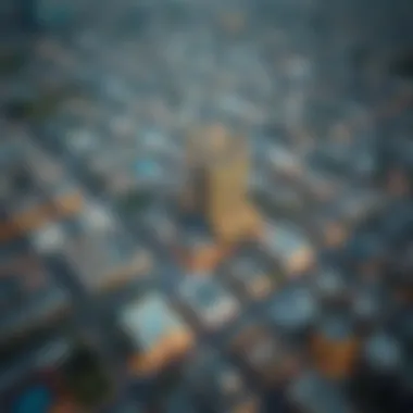 Aerial Perspective of Al Rigga Highlighting Al Zarooni Building Aerial view of Al Rigga area with Al Zarooni Building prominently featured