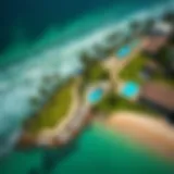 Aerial view of Alaya Beach showcasing its beautiful shoreline and recreational areas