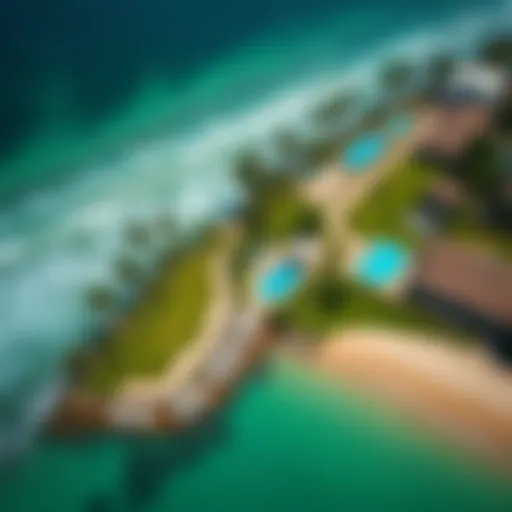 Aerial view of Alaya Beach showcasing its beautiful shoreline and recreational areas