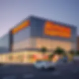 Exterior view of Almaya Supermarket showcasing its modern architecture