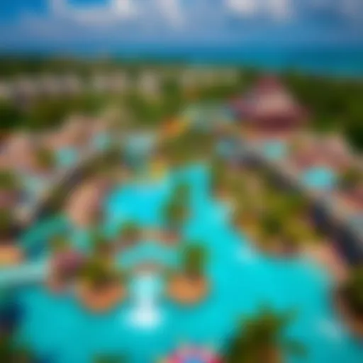 Aerial view of Aquaventure Waterpark showcasing its thrilling water slides and lush landscapes