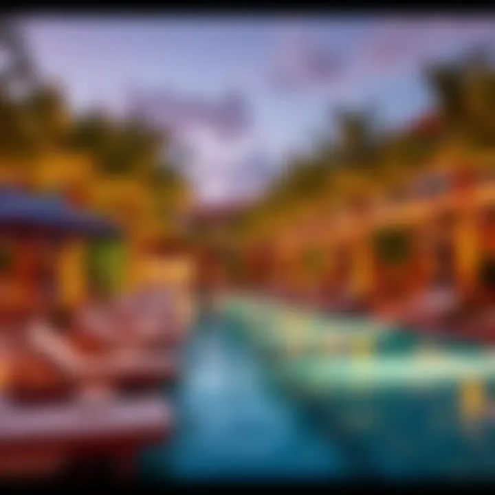 Relaxation Area at Aquaventure Waterpark Relaxation area with sun loungers and palm trees, perfect for unwinding at Aquaventure Waterpark