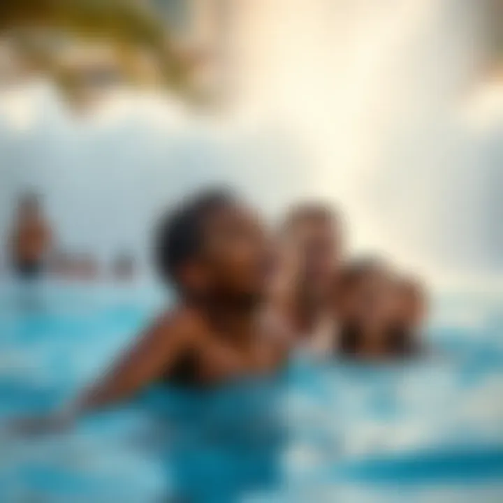 Family Fun at the Wave Pool Visitors enjoying the wave pool at Aquaventure Waterpark, highlighting family-friendly attractions