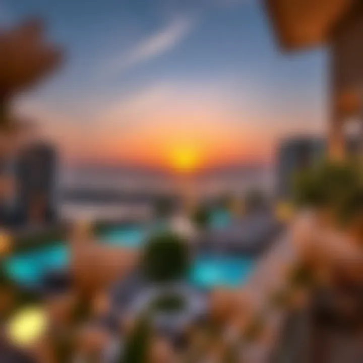 Breathtaking sunset view from a balcony in Azizi Royal Bay