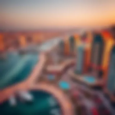 A stunning aerial view of Beach Dubai Marina showcasing its luxurious coastline and vibrant lifestyle