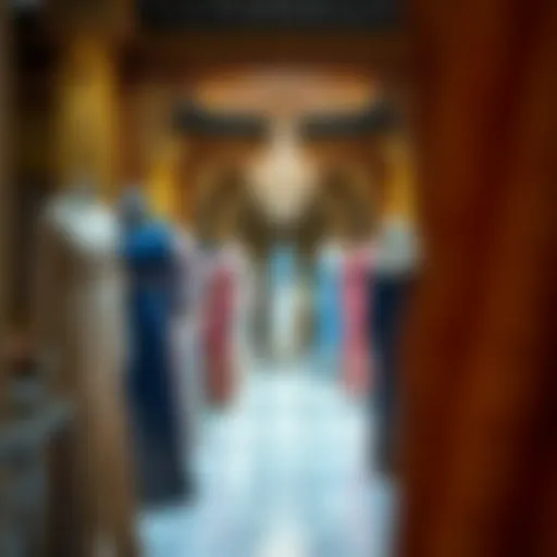 Elegant abaya display showcasing intricate designs