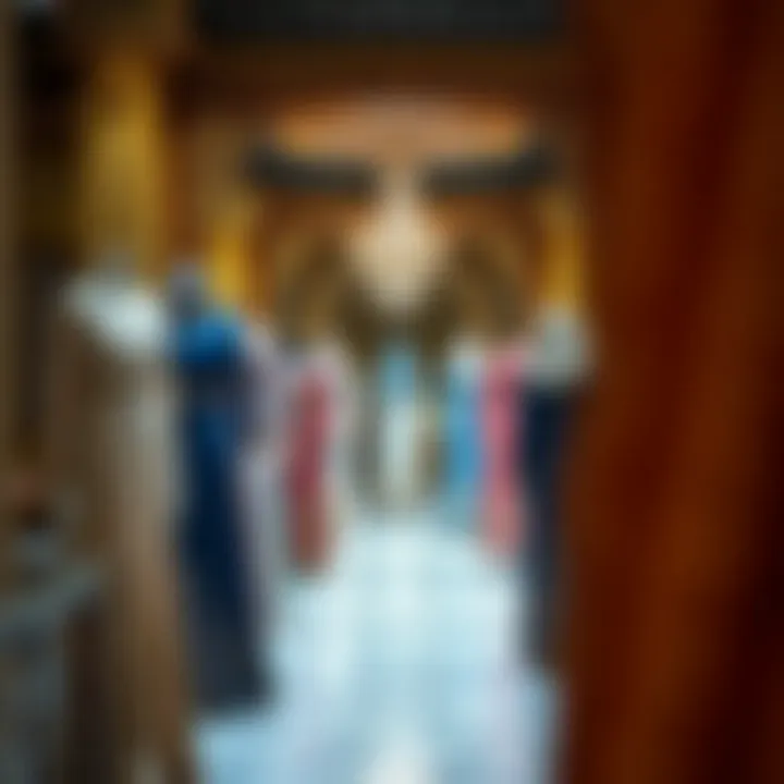 Elegant abaya display showcasing intricate designs