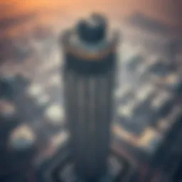 Aerial view of Boulevard Tower showcasing its unique architectural design