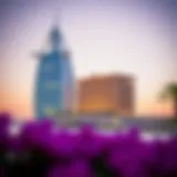 Exterior view of Burj Al Arab showcasing its iconic sail-like architecture
