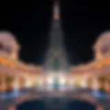 Majestic view of Burj Daman highlighting its architectural elegance