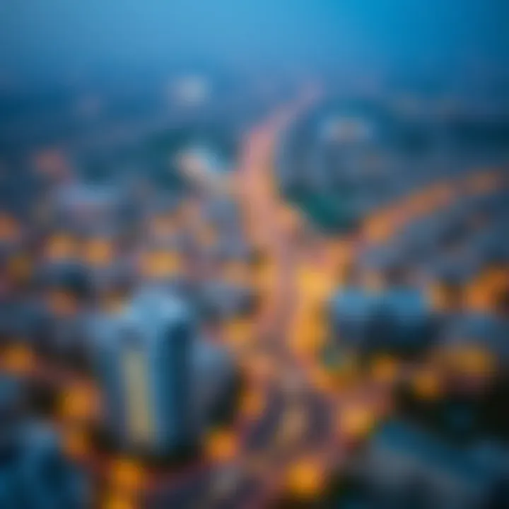 Aerial view of the surrounding developments near مركز زايد الظيت