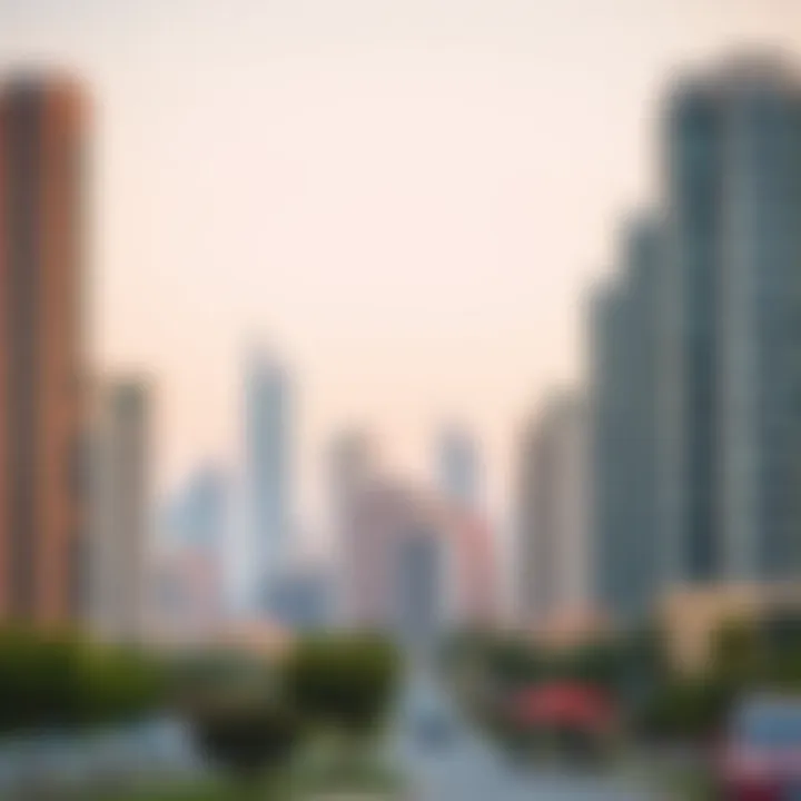 Dubai skyline with real estate developments