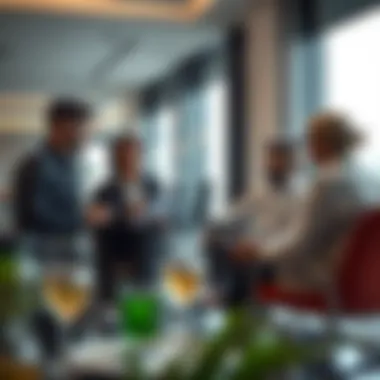 Expatriates discussing in an office setting