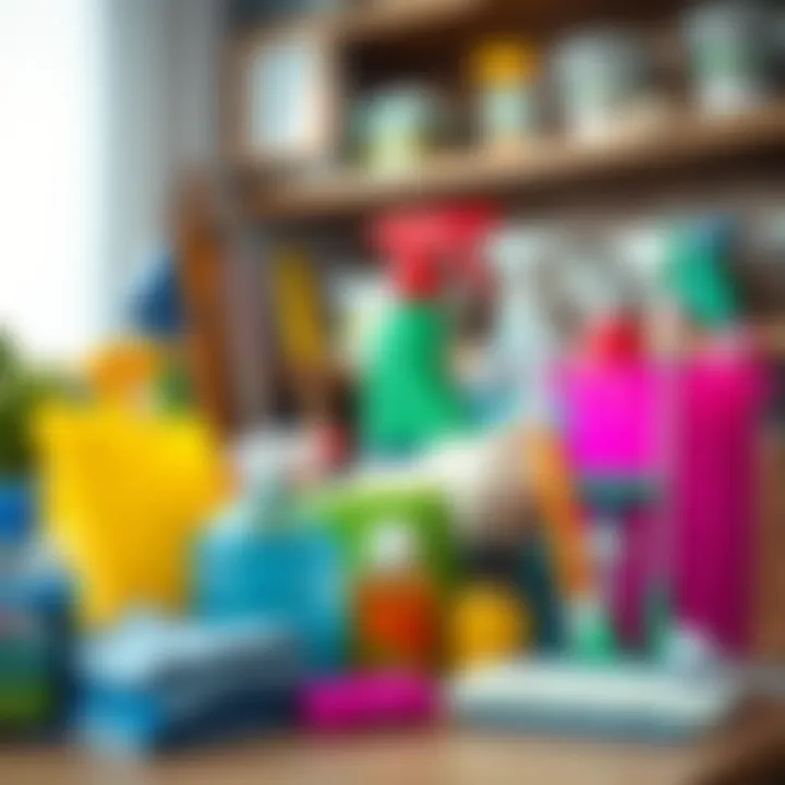 Diverse Cleaning Supplies Diverse range of cleaning supplies and tools