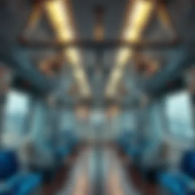 Interior view of a modern metro train in Dubai