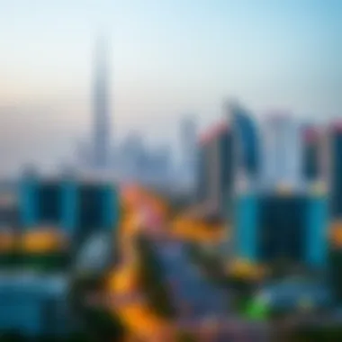 Dubai skyline with real estate