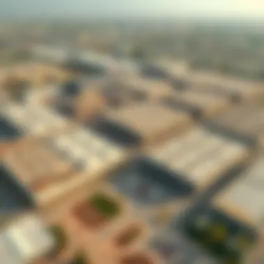 Aerial view of Dubai's industrial area showcasing warehouses