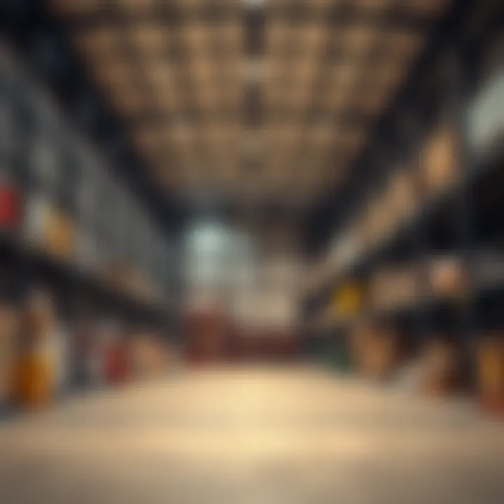 Interior of a modern warehouse with storage solutions