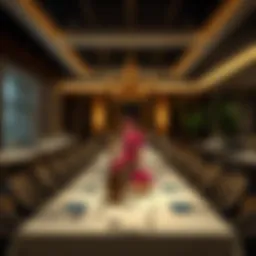 Elegant dining setup with exquisite table arrangements