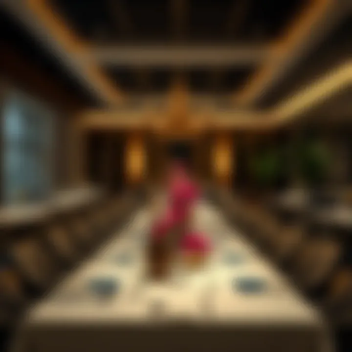 Elegant dining setup with exquisite table arrangements