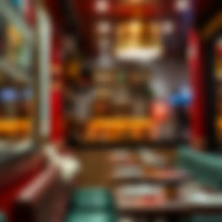 Vibrant shawarma restaurant interior filled with aromatic spices