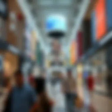 Inside Dalma Mall During Peak Hours A busy shopping day inside Dalma Mall with various retail stores