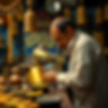 Traditional goldsmith at work