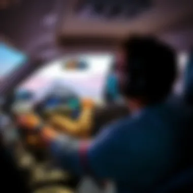 Student practicing driving in a simulated environment