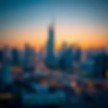 Dubai cityscape at sunset