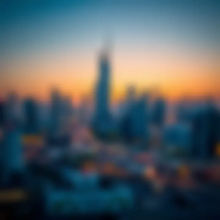Dubai cityscape at sunset