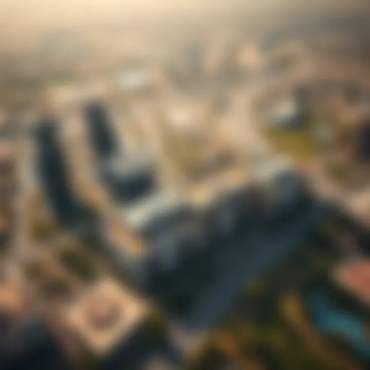 Aerial view of Dubai Hills Business Park and surrounding areas