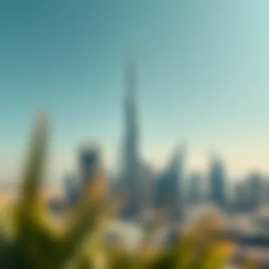 Iconic Burj Khalifa soaring above the Dubai skyline