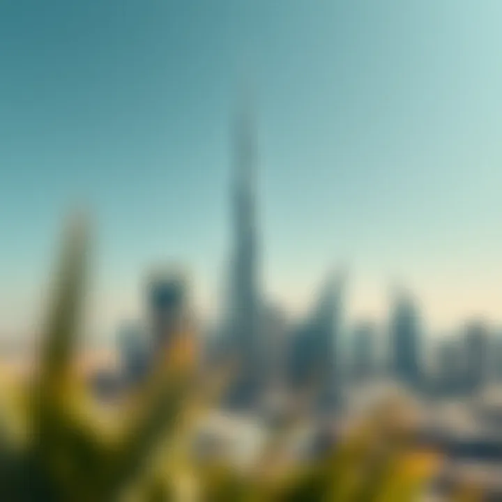 Iconic Burj Khalifa soaring above the Dubai skyline