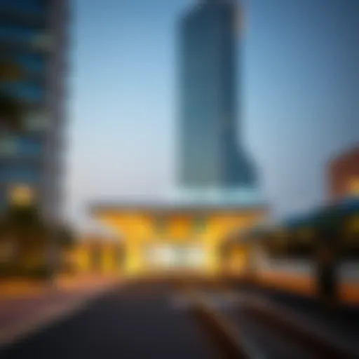 Exterior View of a Dubai Metro Station Dubai Metro station exterior view