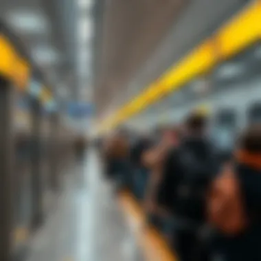 Passengers utilizing the Dubai Metro ticketing system