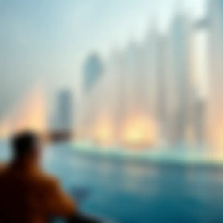 Visitors enjoying the musical fountain show