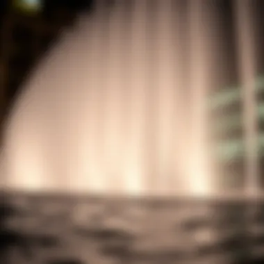 Close-up of water jets synchronized to music