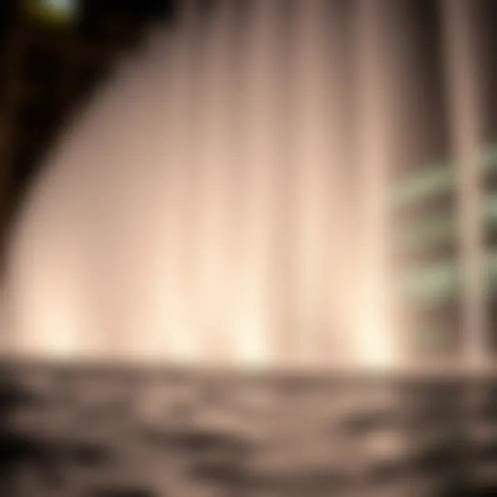 Close-up of water jets synchronized to music