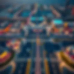 Aerial view of Dubai showcasing Salik toll gates